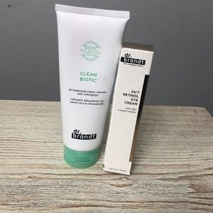 Dr. Brandt eye cream and face cleanser